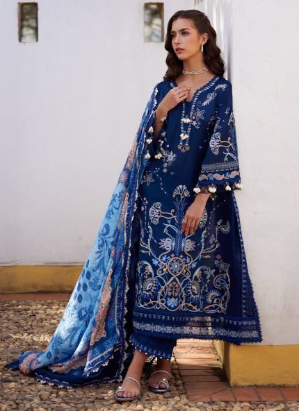 Luxury Lawn By Farah Talib Aziz | D08 - Nia Navy