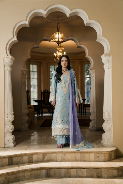 Camelia Luxury Lawn '26 By Sundas Ahad | BLEUET (EL-05)
