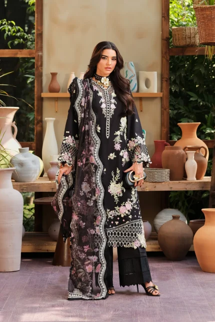 Luxury Lawn '26 By Maryam Hussain | L26-01 Noir