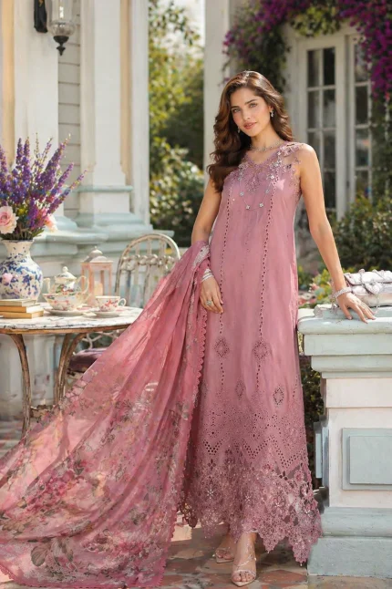 Noor Luxe Chikankari '26 By Saadia Asad | D8 - Rosewood Blush