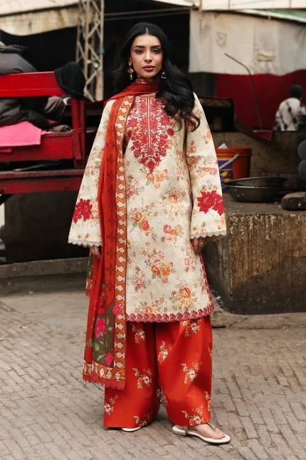 Floral Symphony V2 By Rajbari - Lawn | D01