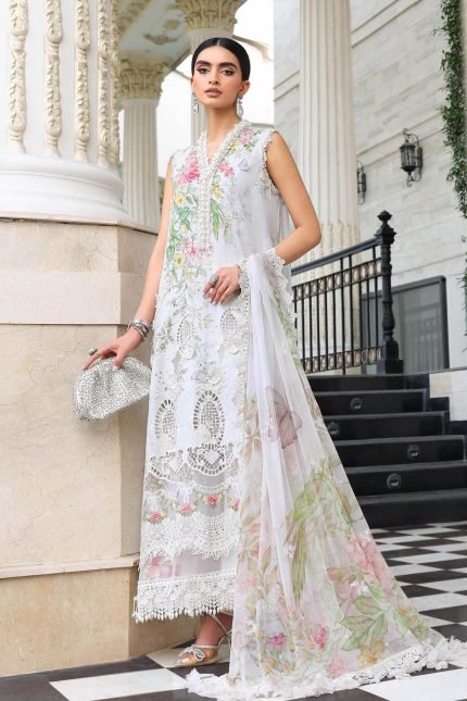 Luxury Lawn '26 By Maria B - Unstitched | EL-26-03