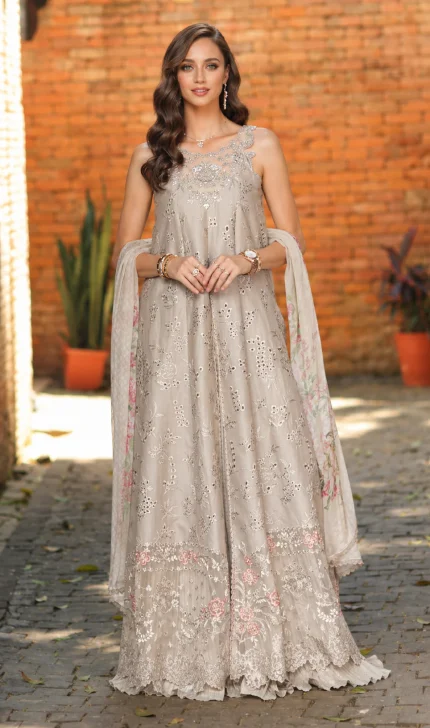 Noor Luxury Eid Schiffli Laserkari '26 V2 | D7 -Gris Tourtelle